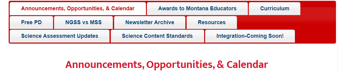 Science website header