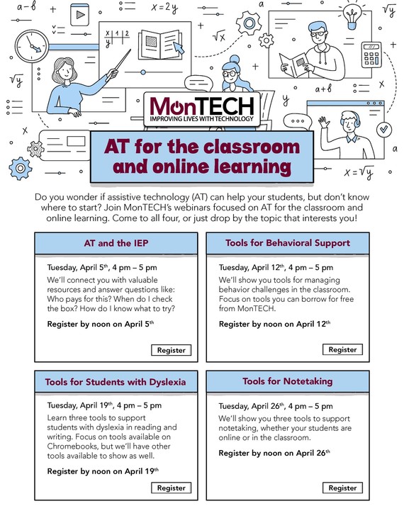 AT for the classroom & online learning flyer