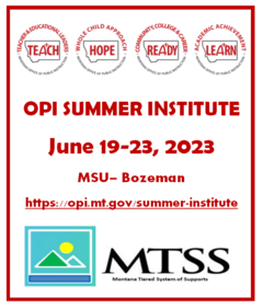 Summer Institute Save the Date June 19-23, 2023