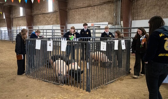 Members from across Montana participating in the Livestock evaluation event.