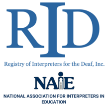 Registry of Interpreters for the Deaf, Inc and National Association for Interpreters in Education Logos