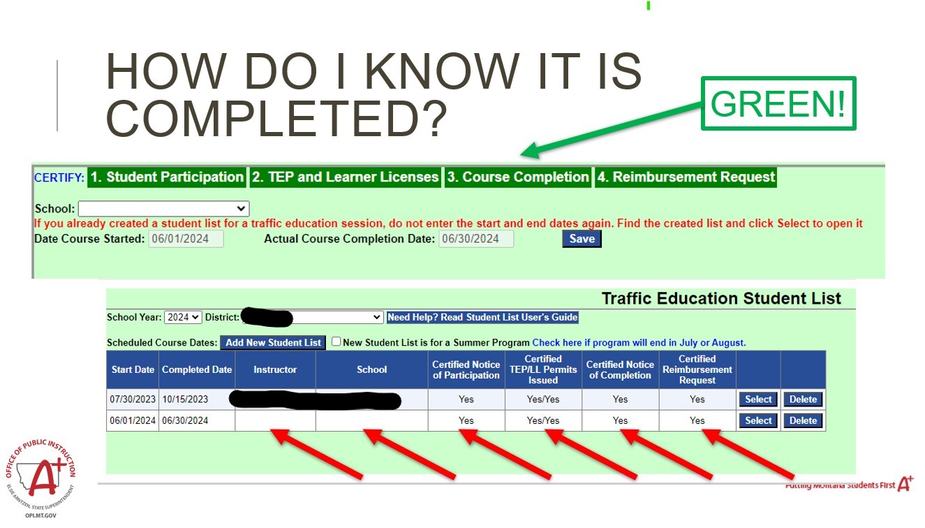 Course Completion