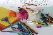 colorful craft supplies