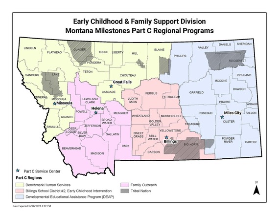 Early Childhood Part C Regional Providers Map