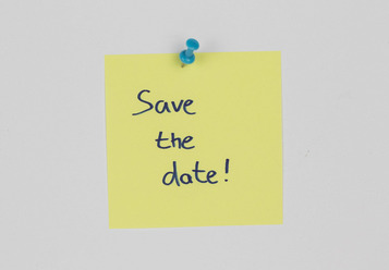 Save the date sticky note