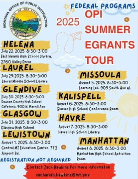 Poster With 2025 E-Grants Tour Dates