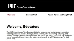 Picture of MIT website describing resources for teachers