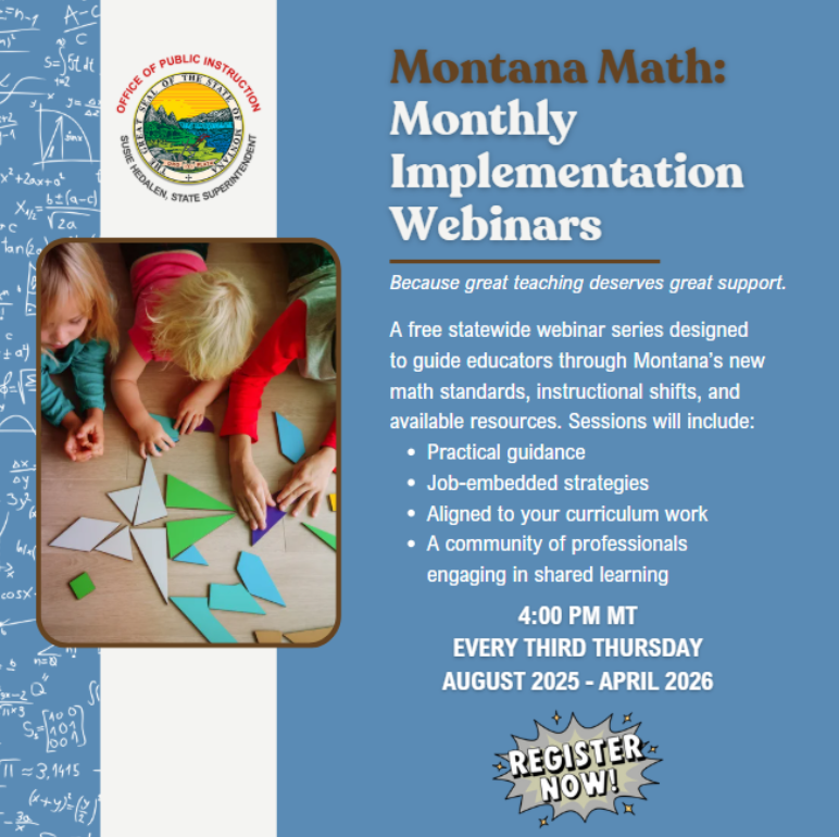 Math webinars flier