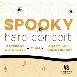 Spooky harp concert Oct 26 at 11 am
