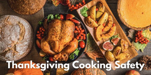 Table with turkey and other Thanksgiving fixings