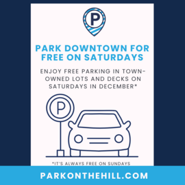 Park for free on Saturdays in december downtown