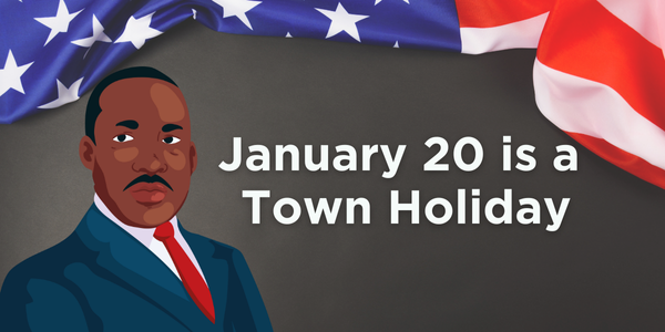 Martin Luther King, Jr with flag graphic adorning the image