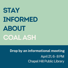 Stay informed about coal ash - attend an informational meeting on april 21