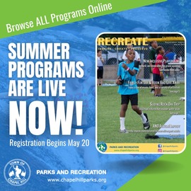 Browse parks and recreation's summer programming