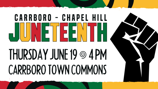 Juneteenth celebration at carrboro town commons on Thursday June 19