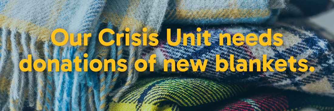 Our crisis unit needs donations of new blankets