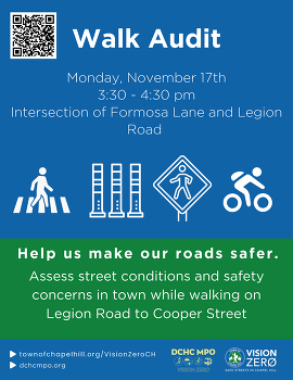 Legion road walk audit on Monday November 17 at 3:30 p.m.