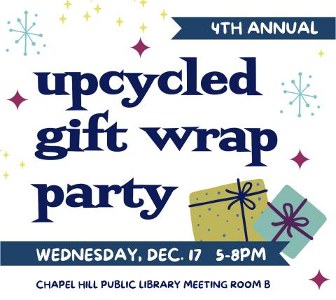 Upcycled gift wrap party on Wednesday Dec 17 