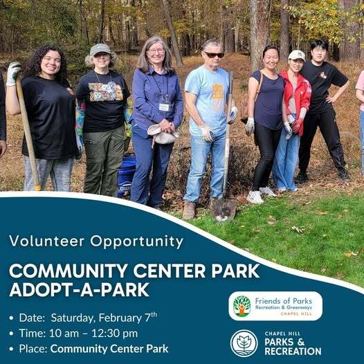 Community Center Park Adopt-a-Park on Feb 7 from 10 am to 1230 pm