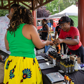 Vendor selling items at Juneteenth celebration