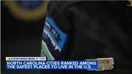 Chapel Hill Police patch on officer's sleeve