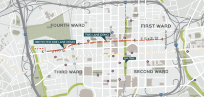 5th 6th Street Protected Bike Lane Demo