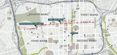 5th 6th Street Protected Bike Lane Demo