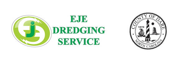 Logos for the EJE Dredging Services and Dare County Government