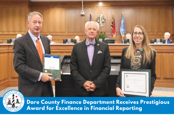 Dare County Finance Department Receives Prestigious Award for Excellence in Financial Reporting