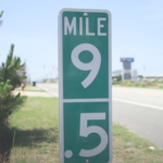 Image of a 9.5 milepost sign along N.C. Highway 12.