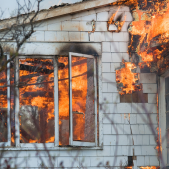 Image of a house on fire.