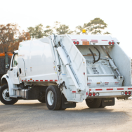 Image of a Dare County trash truck.