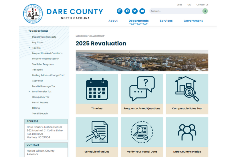 Screenshot of the 2025 Revaluation webpage.