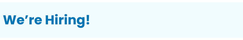 Heading: We're Hiring!