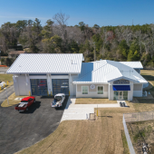 Aerial image of the Manns Harbor EMS Station under construction.