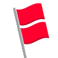 Graphic of two red flags on a pole.