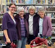 Smiling ladies attending Knit Knights