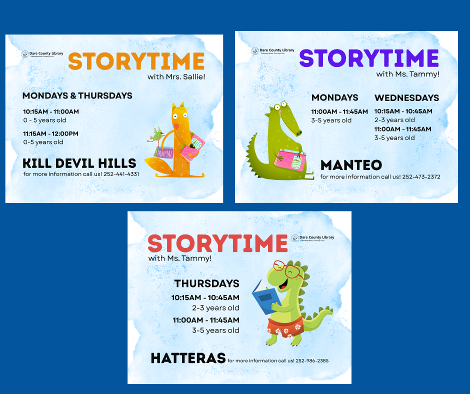 Storytime at KDH, Manteo and Hatteras Library