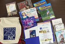 America 250 NC with Children's Book Series kit include bag, books, toys, activities