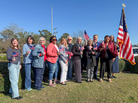 Image of the Dare A250 Committee presenting an award to the Bryan Cultural Series