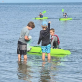 Kids kayaking during last year's summer camp.