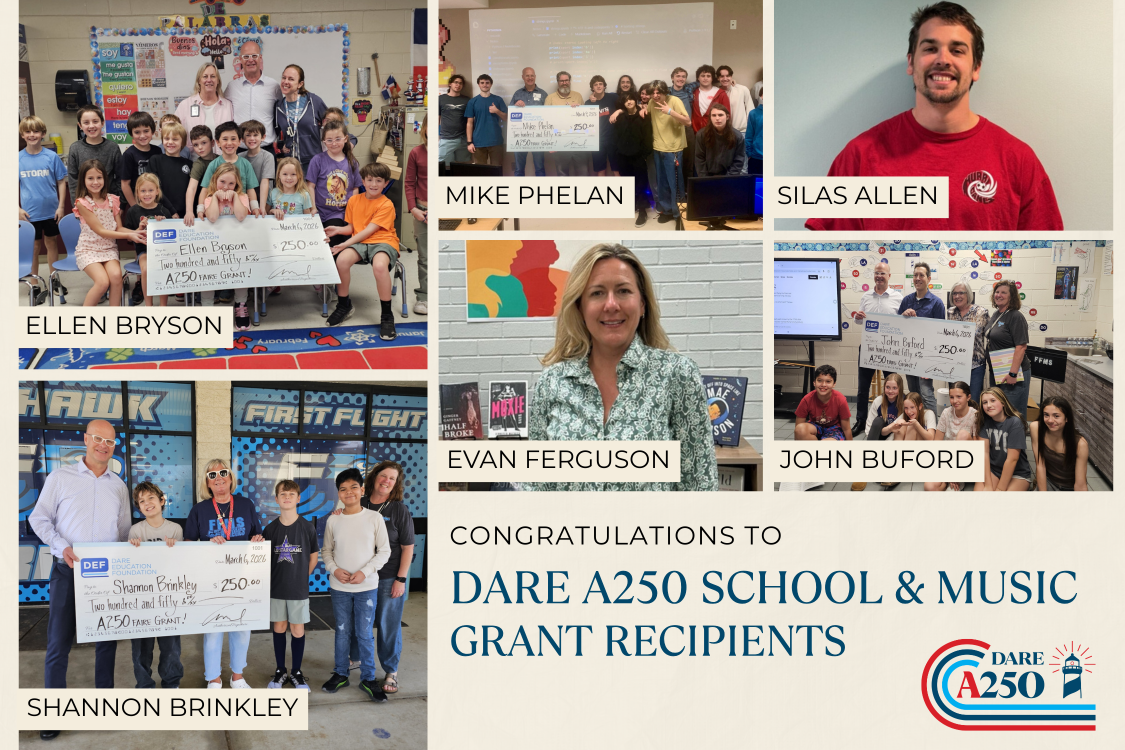 Graphic containing photos of six teachers with their students.