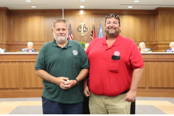 Image of Thomas Tillett and Jonathan Deweese during the Board of Commissioners meeting