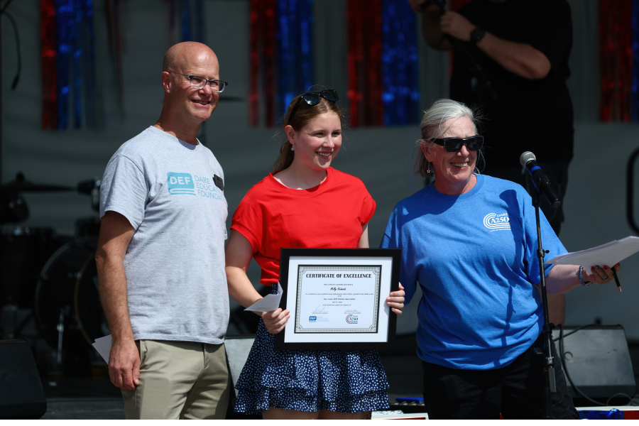 Molly Richards accepting the award.
