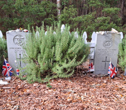 Image of two British headstones in the British Cemetery in Buxton 