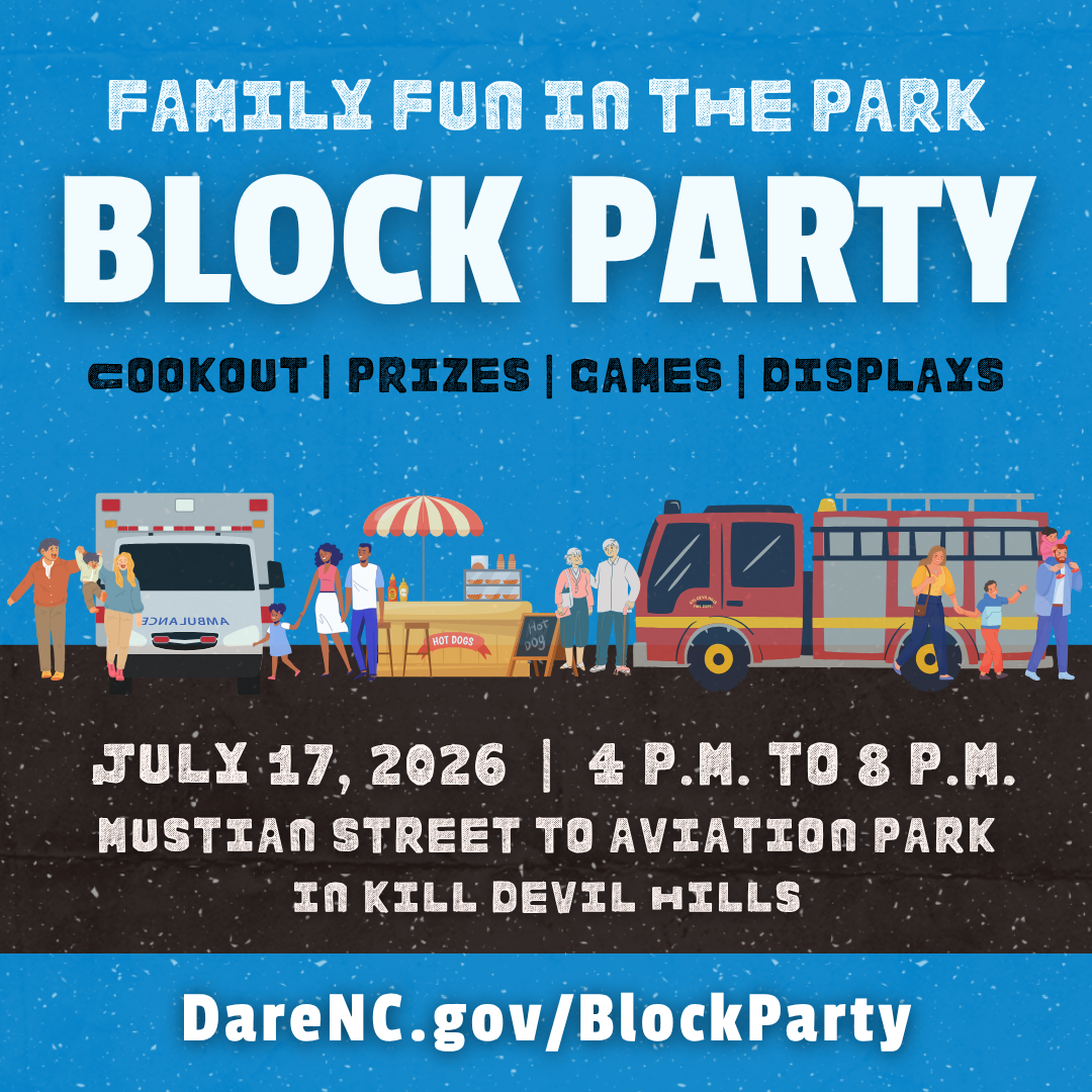 Family Fun in the Park Block Party July 17, 2026 4 to 8 pm DareNC.gov/BlockParty
