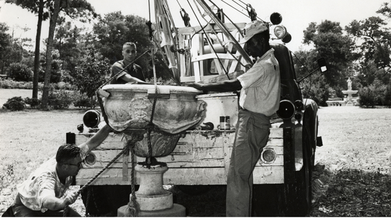Elizabethan Garden being constructed on Roanoke Island by NC Garden Clubs in 1953.