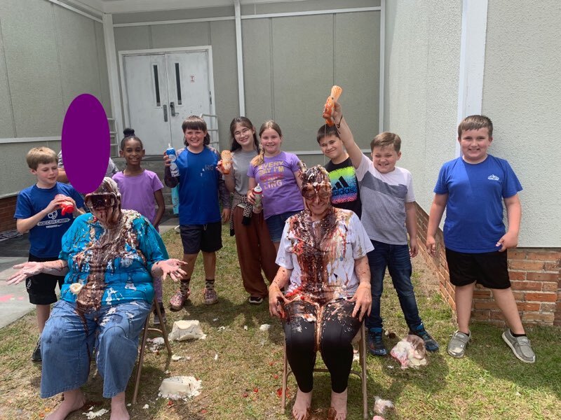 Beaver Dam Elementary School Students Sundae Their Principal & Media Specialist