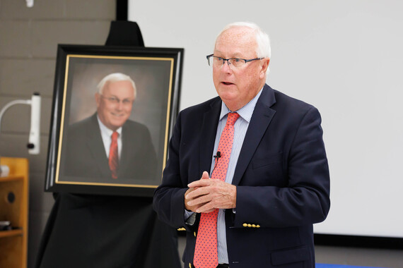 Dr. Connelly shares remarks at renaming ceremony