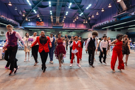 students dancing